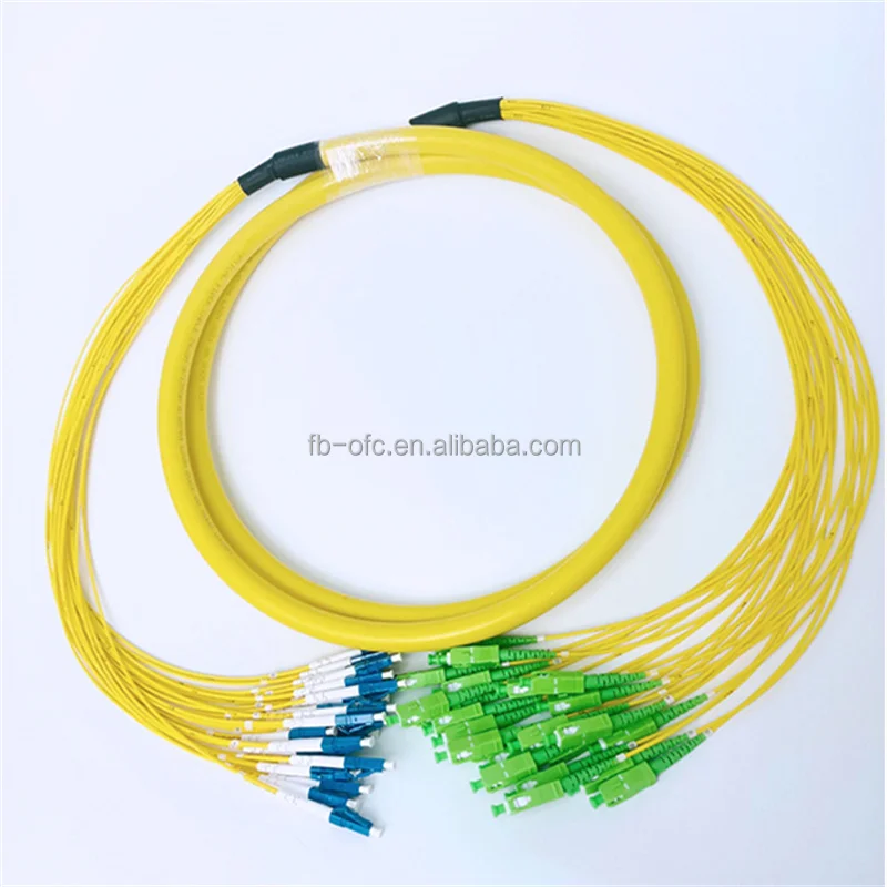 Wholesale Price 2.0mm 3.0mm Indoor Fiber Optic Breakout Patch Cord 24 cores G657A2 Trunk Cable LC to SC Single Mode SM