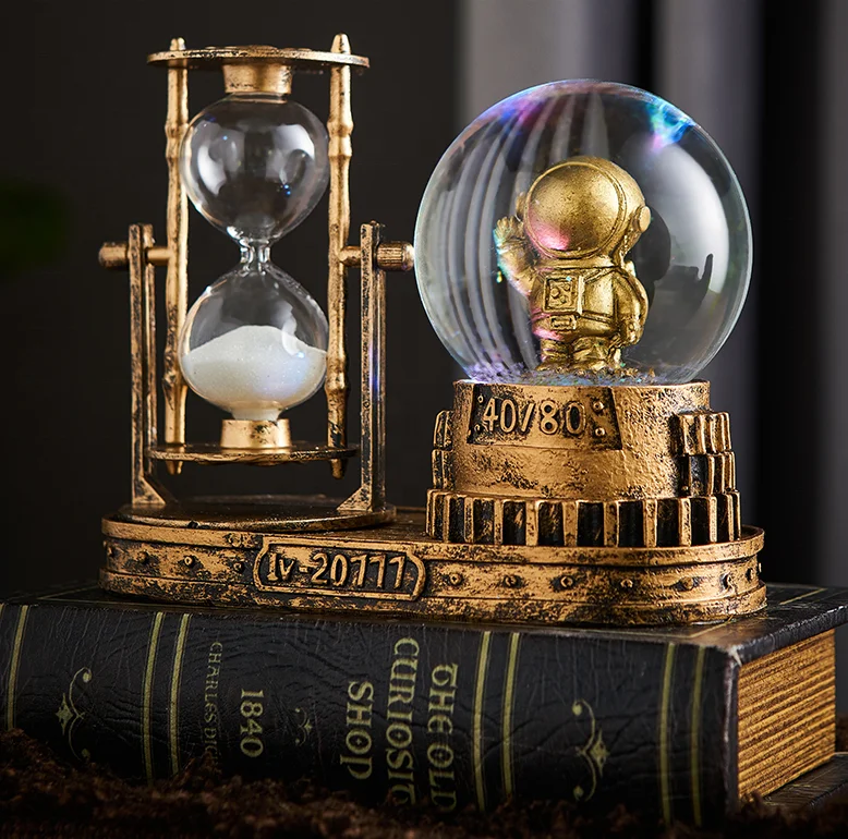 
European style office waiting room furniture with home decoration of astronaut hourglass 