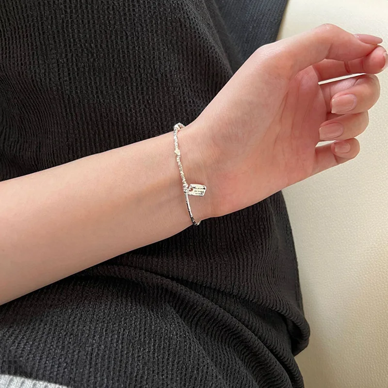 Small niche design bracelet made of crushed silver bamboo nodes s925 pure silver, with a light luxury temperament