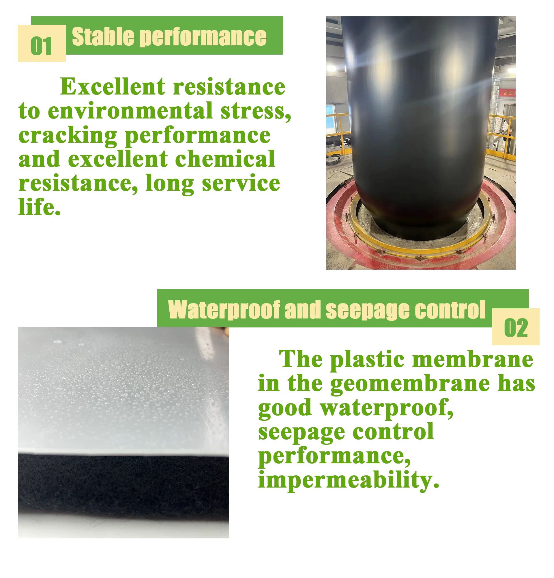 100% Virgin HDPE 1.5mm 2mm HDPE Impermeable Geomembrane for Biogas Digester