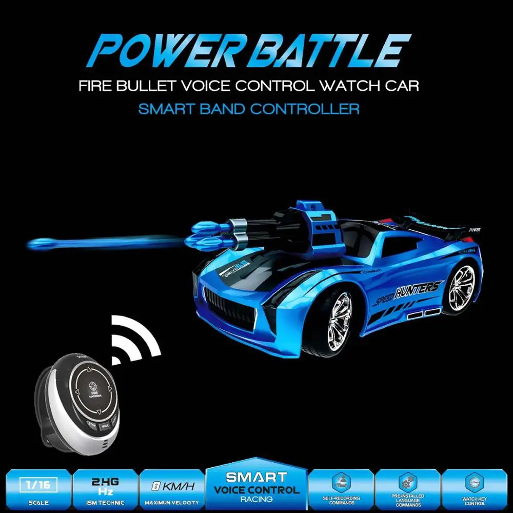 High-Speed Remote Control Car - Multi-Function with USB Charger, LED Lights, Smart Watch, and Voice Command