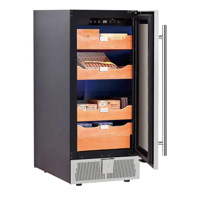 Automatic Humidity Control Cedar Shelves Wine Cigar Refrigerator