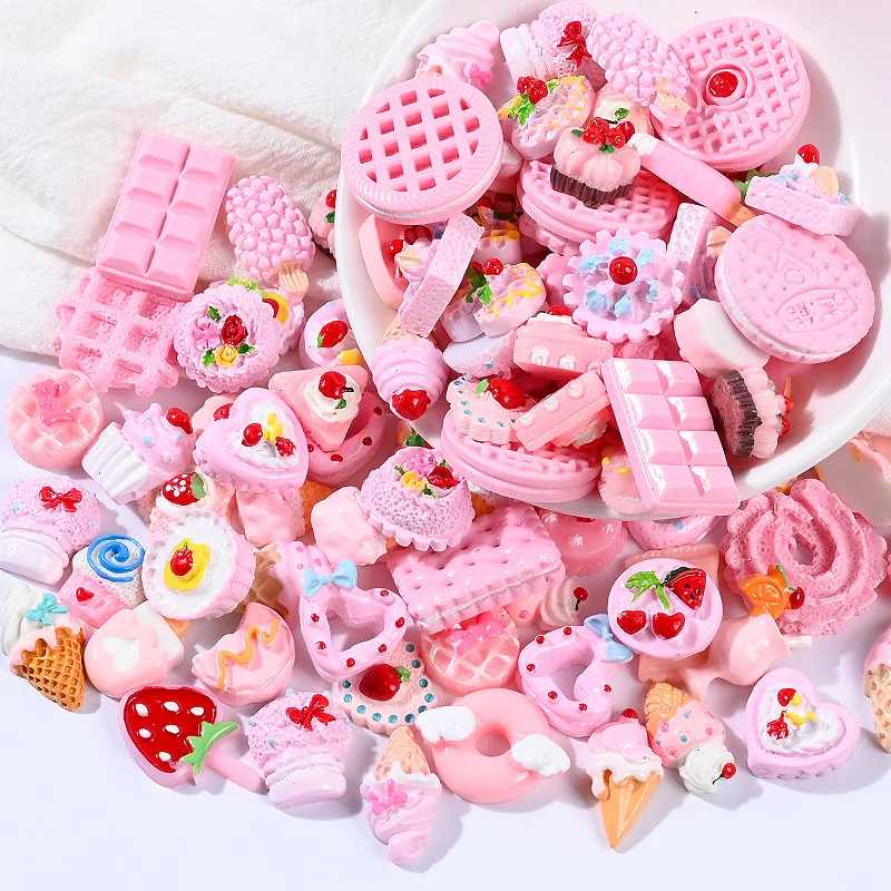 Kawaii 3D Nail Art Charms Mixed Resin Cute ice cream /Lollioop 3D Cookies Cartoon Candy Nail Decoration For DIY Acrylic Resin