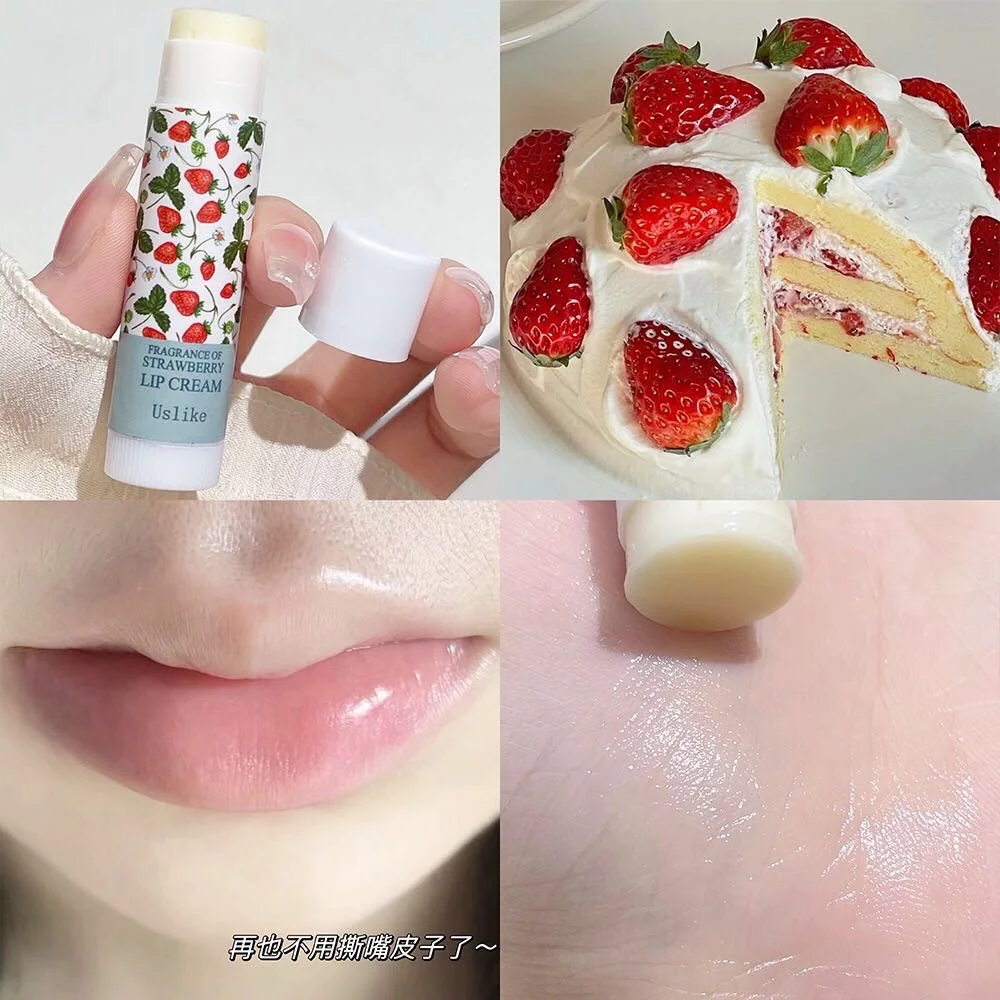 Uslike Fruit Solid Lip Balm Herbal Lip Balms Waterproof Clear transparent for Dry Lips winter lipstick primer protection