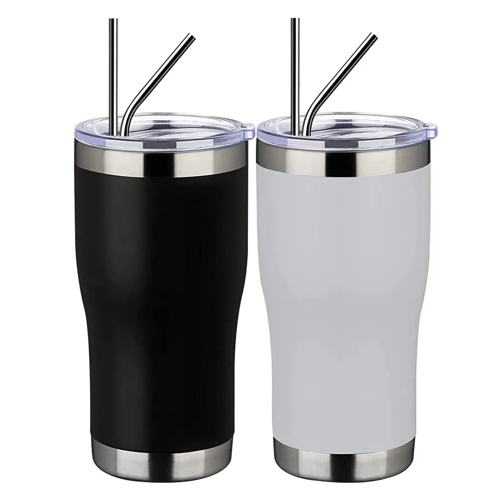 Custom Logo Thermal Double Wall Vacuum Coffee Mug Curved 20Oz Travel Car Mug Cup Tumbler For Car