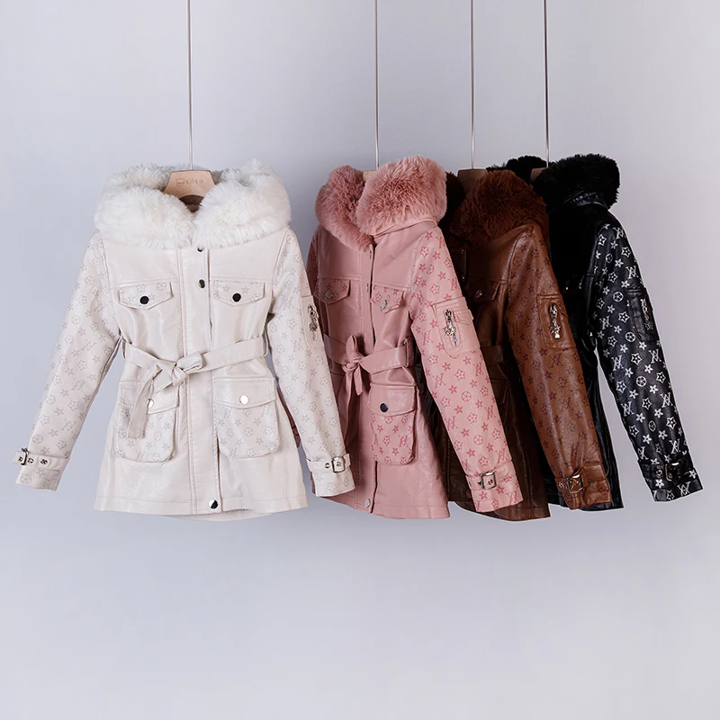 Boutique Children Clothes Fur Coats Winter Thick Warm Kids Clothing Girls Leather Jacket  Pu Coats Jacket For Girls