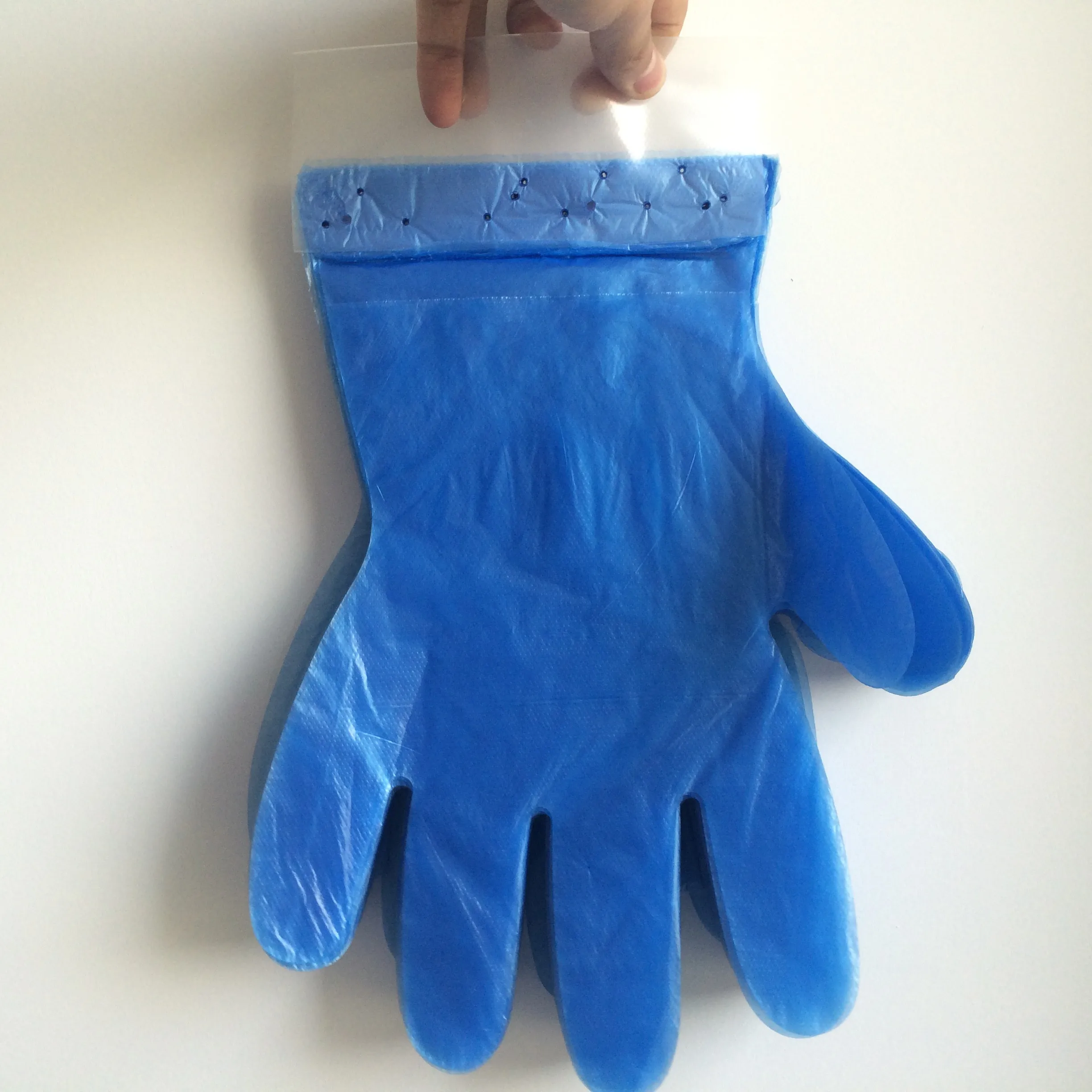 PE plastic single use  gloves food shop disposables can be hanger