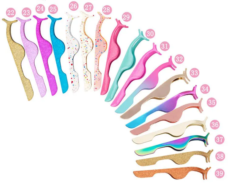 
Private Label Eyelash applicator, Stainless Steel False Eyelashes Extension Tweezers, Eye Makeup Tools Eyelashes Tweezers 