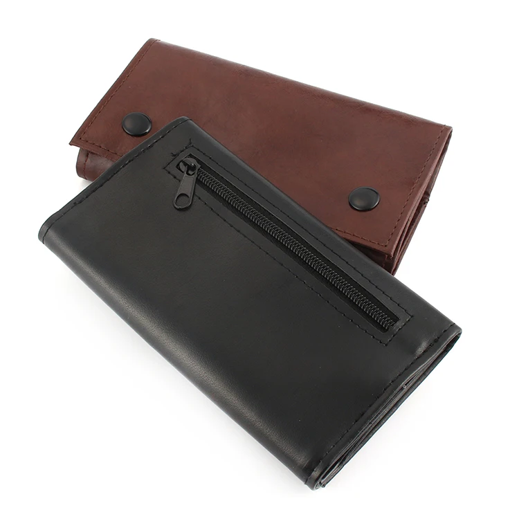 RBR0001 British Style Portable PVC Water Proof Leather Tobacco Pouch With Brown And Black Storage Smoking Paper Cigarette Bag