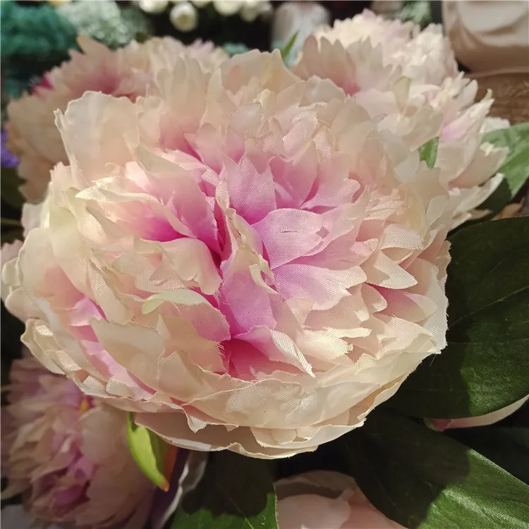 High quality 3 heads artificial flowers 6 colors silk peony for Home decoration