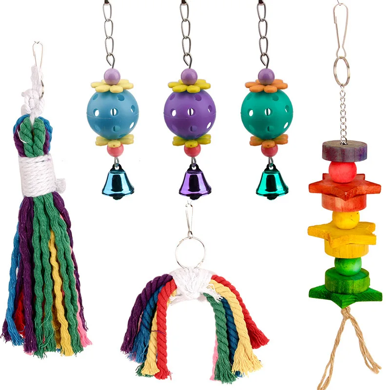 Bird cage TOY parrot myna toy mirror tiger skin peony puzzle ferrule food cup mirror solid wood stand bird toy