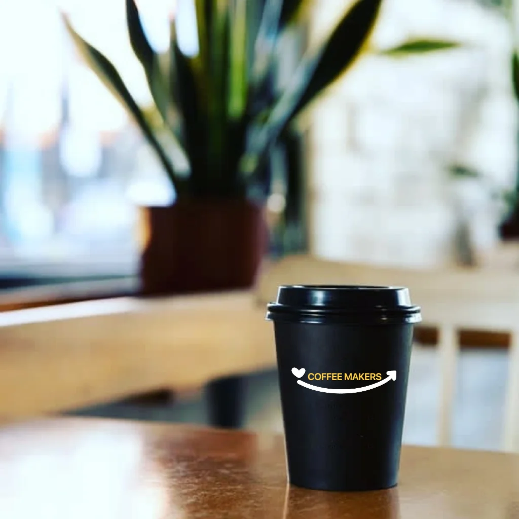 AT PACK 8Oz 12Oz 16Oz 20Oz Disposable Hot Drinks Coffee Paper Cup Disposable Coffee cup Matte Black Paper Cup With Lid