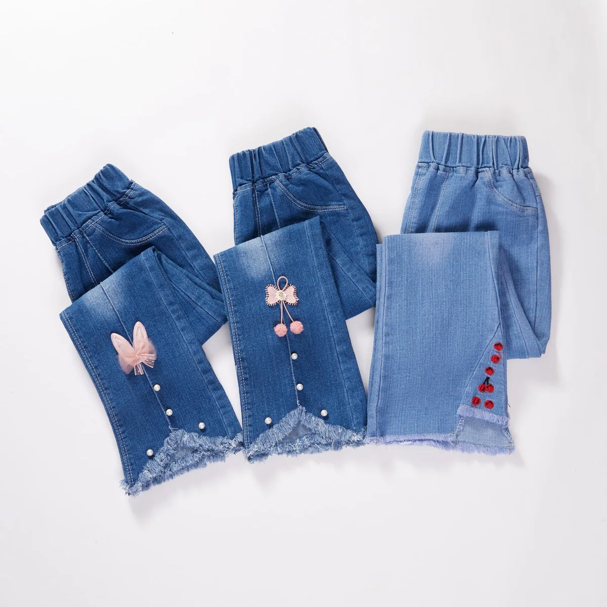 Factory New Girls Jeans Spring Autumn Pants Kids Denim Jeans with OEM Service Bell Bottom Pants for Ladies
