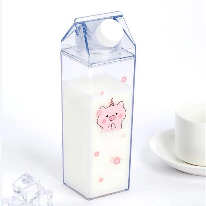500ML Hot sale Milk Carton Water Bottle Plastic Bottle In Shape Of Milk Storage Bottle