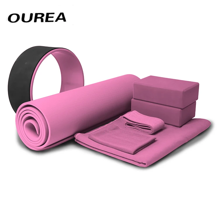 Custom Indoor Rubber Yoga Mat Set Wholesale Thick Workout Mat With Brick