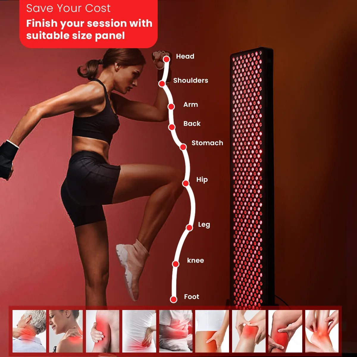 Shenzhen Idea Red Light Therapy Panel Infrared 850nm and 660nm Red Therapy Light Touch Screen Panel Infrared Light Therapy