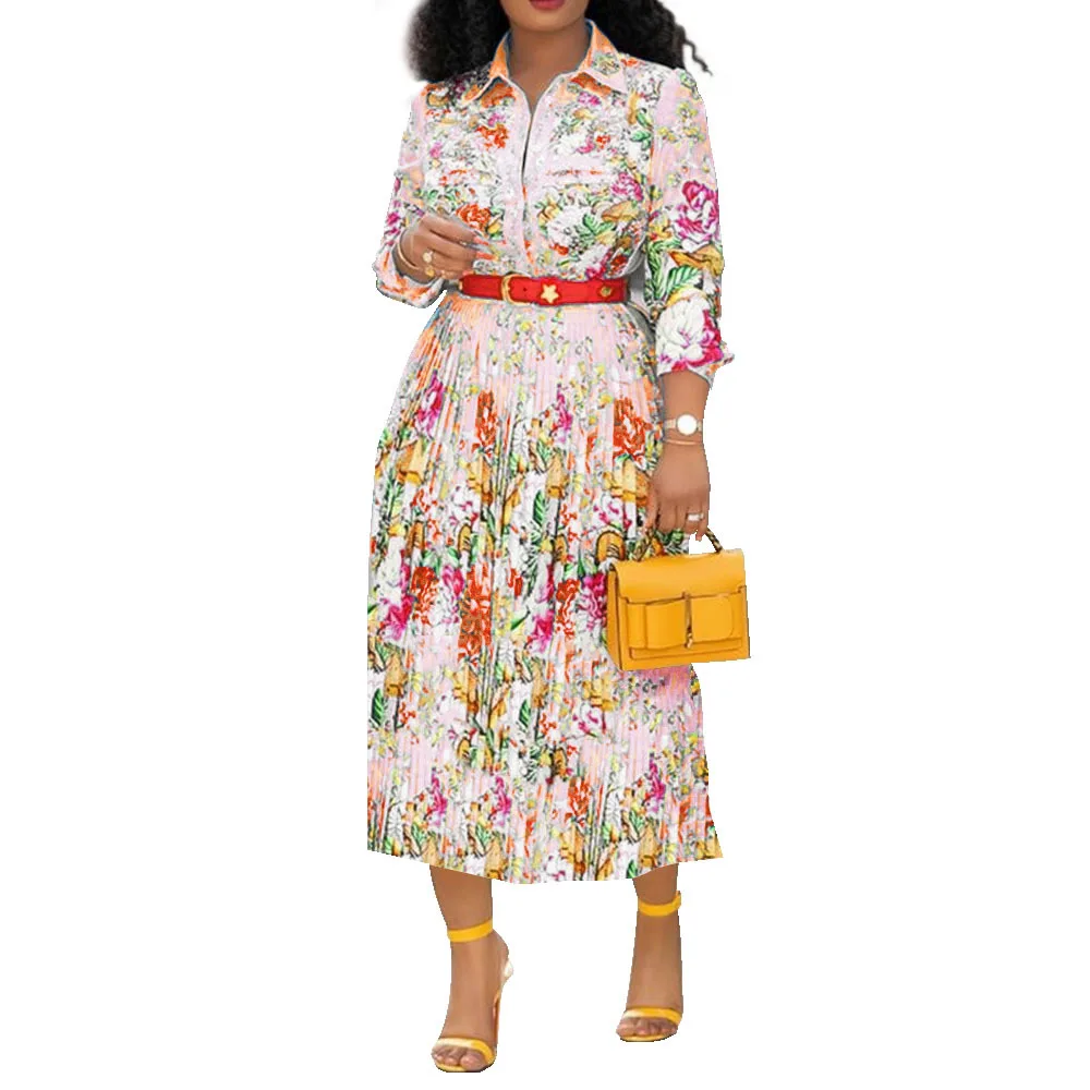 
M to 3XL Spring/Summer Hot Sale Sexy Fashion Digital Printed Dress 