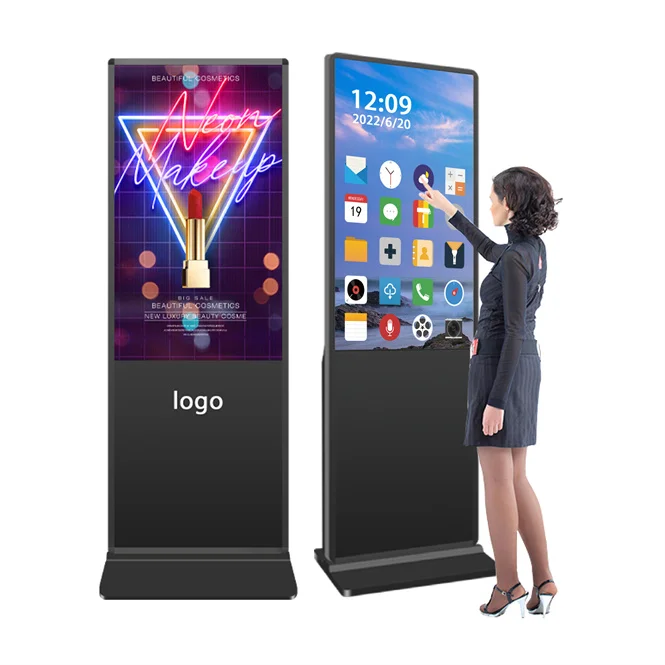 49 55 65 75 86 дюймов напольная подставка Android портативный цифровой дисплей монитор плеер интерактивный киоск рекламный ЖК-экран
