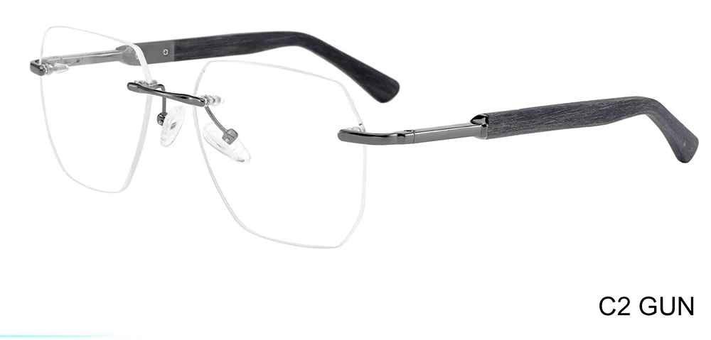 Hot sale factory one piece ready stock men rimless glasses frames
