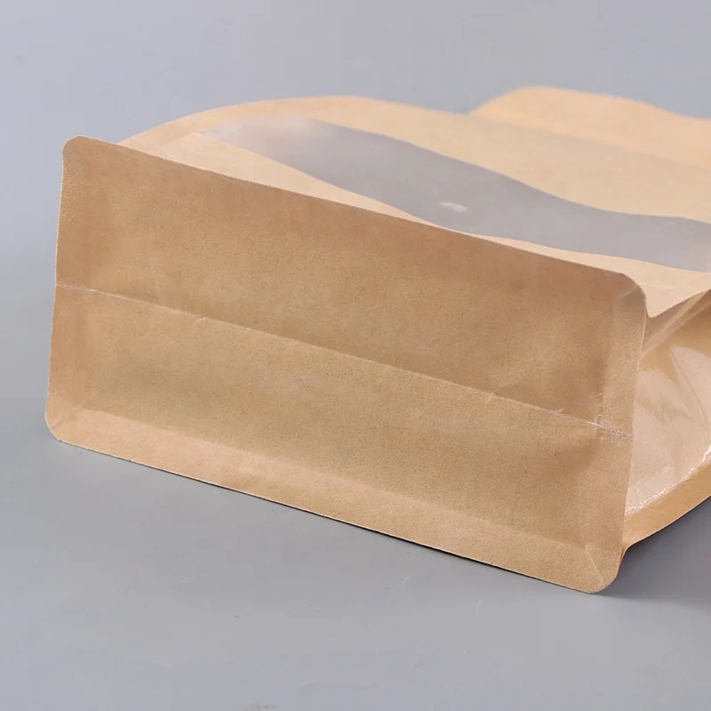 
Recycled Custom Printed Luxury Small lock Kraft Paper Bag With Clear Window For Food Wholesale Price 