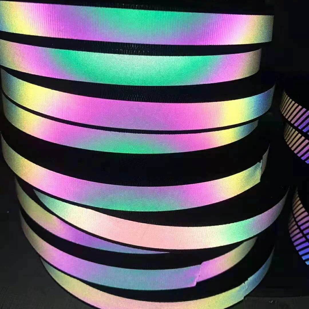 
custom width 1' 2' reflective nylon webbing tape safety strap for clothes garment 
