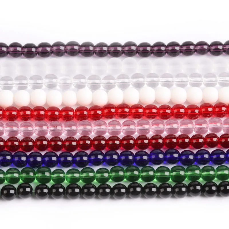 Wholesale Cheaper DIY Jewelry Accessories Colorful Smooth Round Glass Beads For Jewelry Making (PGB007)