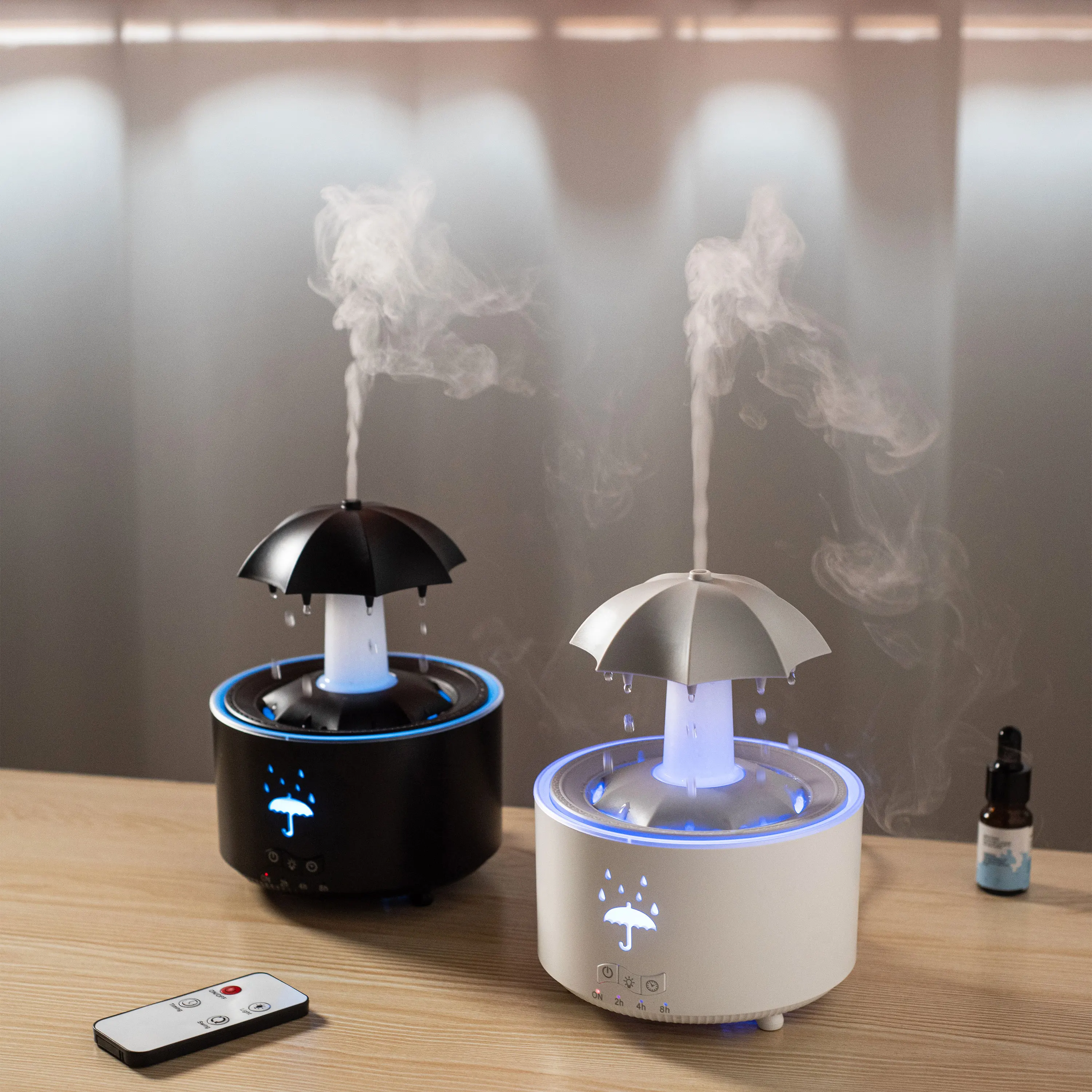 Rotating Umbrella Diffuser 300ml Essential Oil Mist Diffusers for Essential Oils 7 Colors Light Ultrasonic Oil Diffuser