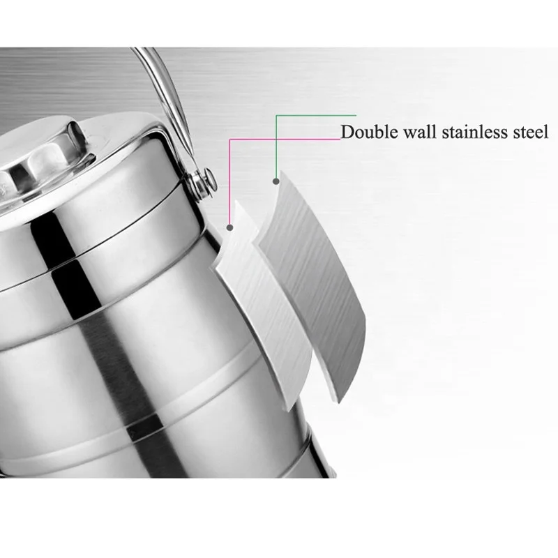Stainless steel high quality double layer 1.8L/2.0L vacuum lunch box food container