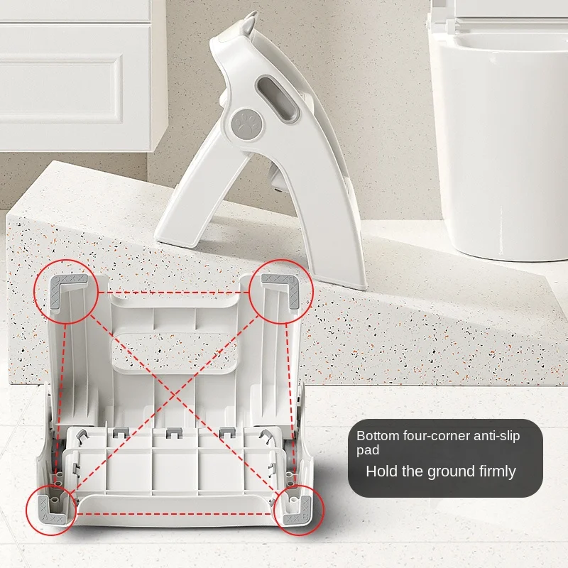 Pp Anti Slip Adjustable Baby 2 Or 3 Foot Stepping Potty Training Toilet Plastic Ladder Kids Folding Step Stool