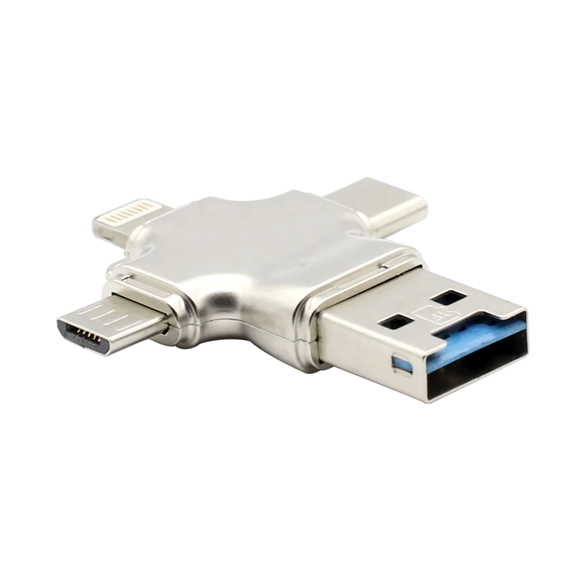 Бесплатный образец 4 в 1 Type-c Mini USB 2 0 устройство для чтения карт памяти OTG TF Card Writer