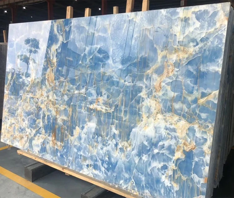 Natural Blue Onyx Marble Price Translucent Backlit Blue Onyx Stone Blue Onyx Slab