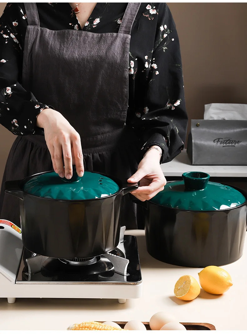Single-bottom Ceramic casserole Casserole with lid Household Kitchen