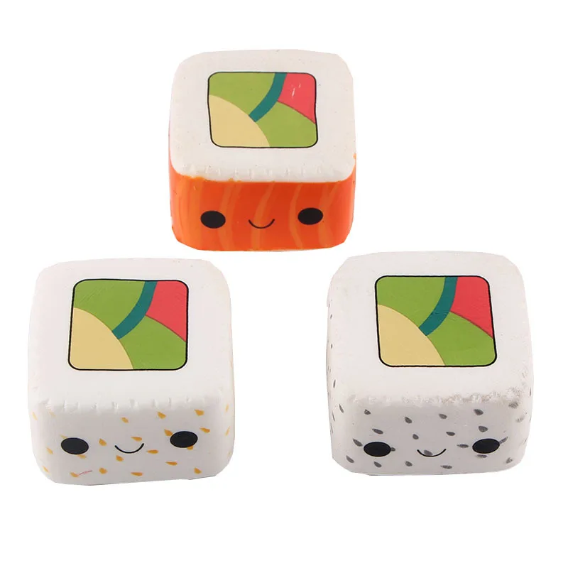 fashion assorted squishy toy  slow rising jumbo pink/blue  cartoon  tofu  sushi squishy sets kawaii 2021