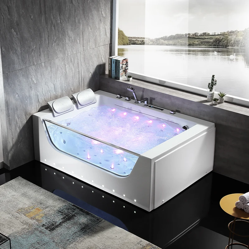 Хит продаж NTH MY-1875 акриловая массажная ванна для взрослых по низкой цене квадратные ванны и душевые кабины отдельно стоящая