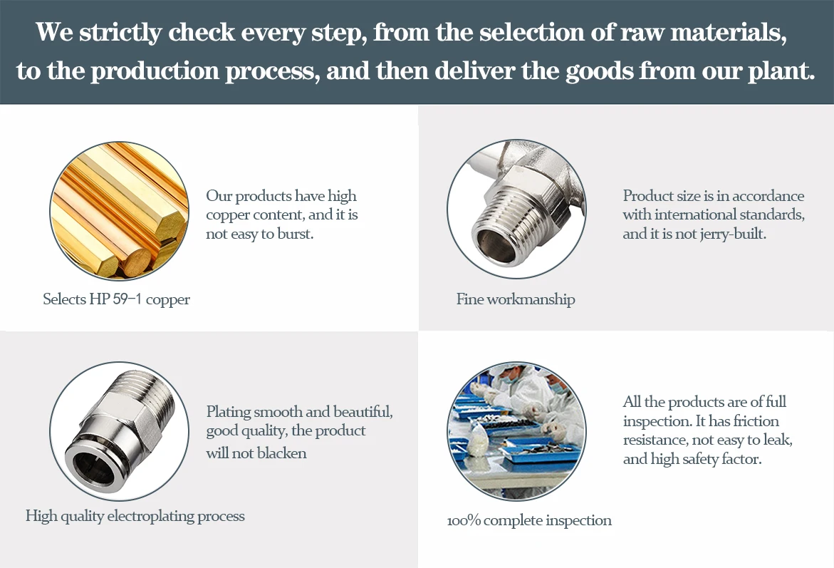 PFC cross transition fittings high pressure corrosion resistance brass pneumatic connection