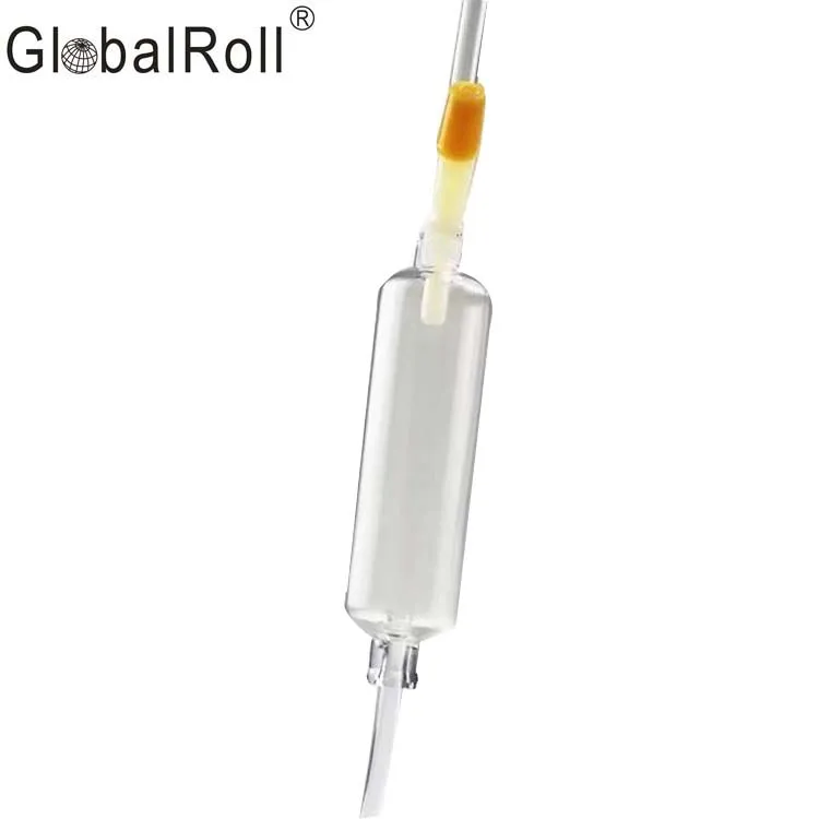 Disposable Medical Individual Package Portable Sterile IV Infusion Giving Fluid Drip Set With Regulator