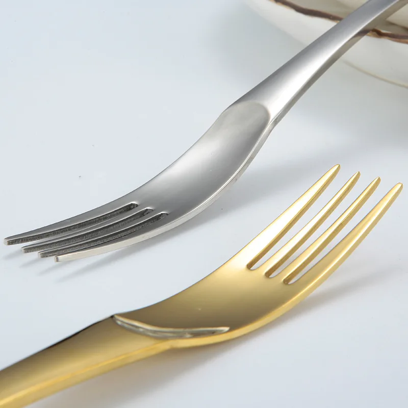 Hot Sale Bulk Gold Wedding Serving Flatware Set Stainless Steel 18/10 PVD Elegant French Moonlight Cutlery