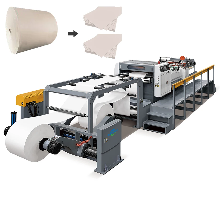 Double Layers Sandwich Paper Roll To Sheeter Cutting Machine