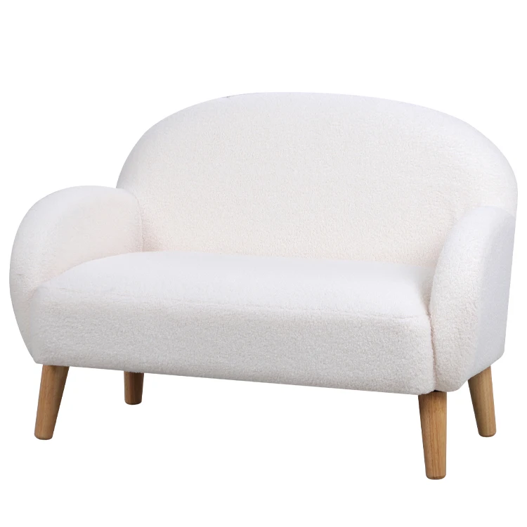 Simple luxury kids sofa teddy velvet fashion reading double  child chair suitable for living room bedroom school