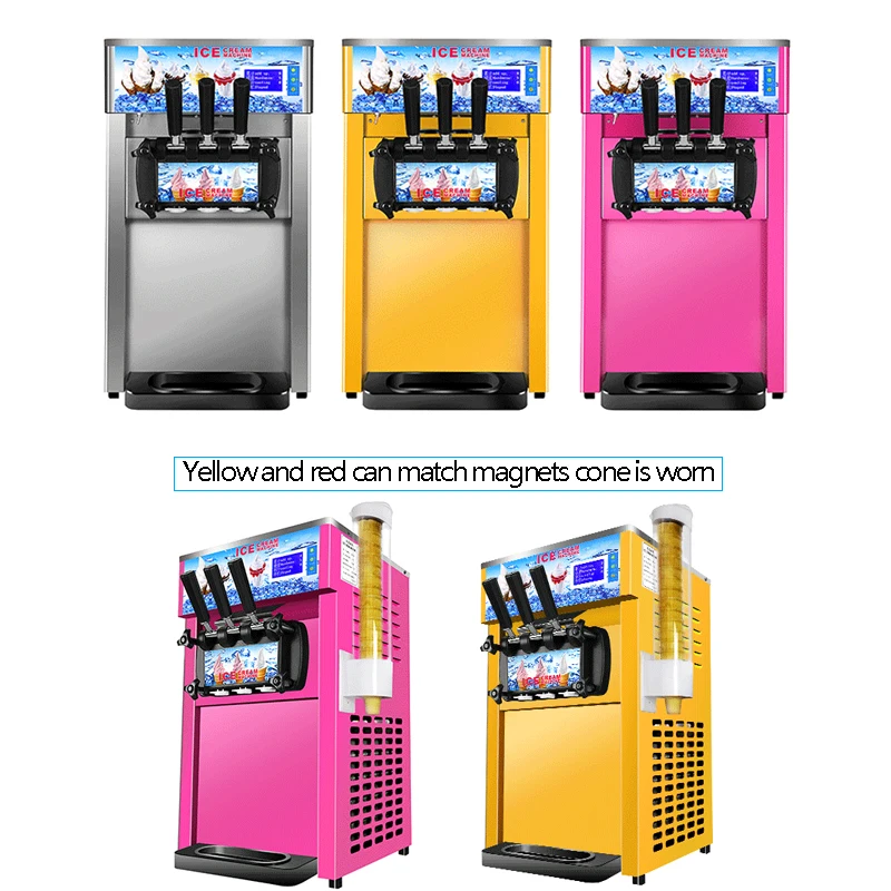 Ice Cream Maker 3 Flavors Soft Serve Ice Cream Making Automated Commercial Ice Cream Machine For Business