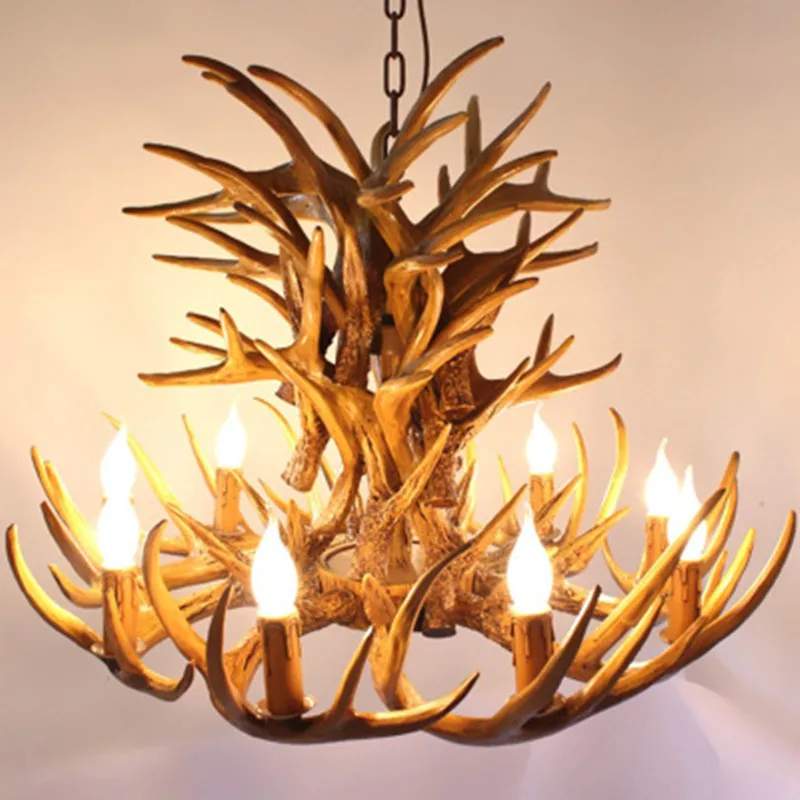 Nordic Retro Antler Chandelier Personality Creative Industrial Style  Restaurant Restaurant Cafe Living Room Bar Chandelier