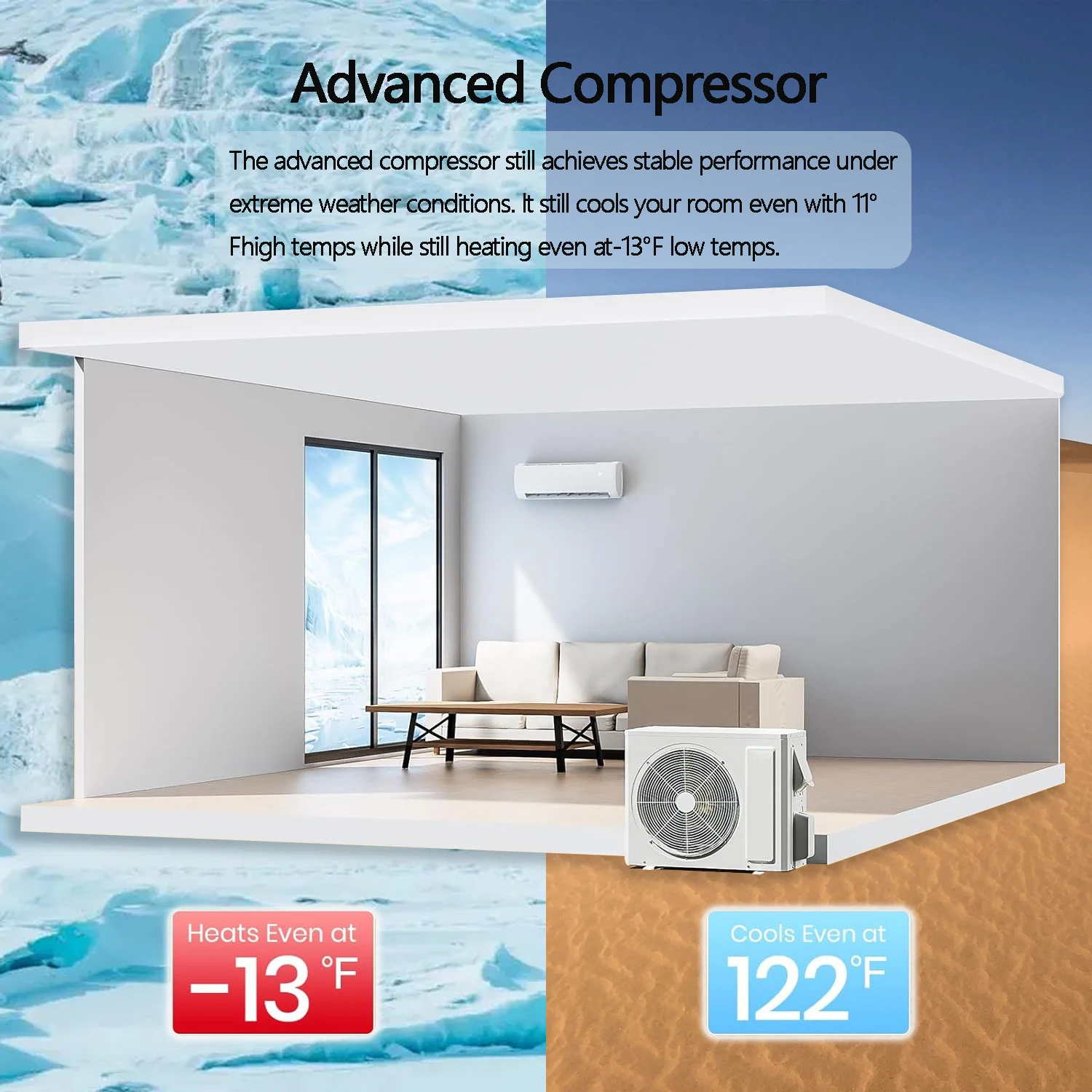 24000BTU No Inverter Cooling Only Mist Manufacturers Single Room Airconditioner Wall Split Ice Fan Air Conditioner