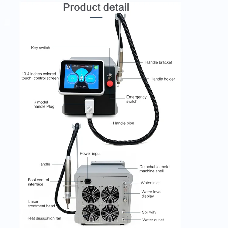 Pico Q Switched Nd Yag Laser Pico Laser Tattoo Removal Machine Price 2022 Picosecond 1064 Nm 755nm 532nm Portable Remove Tattoo