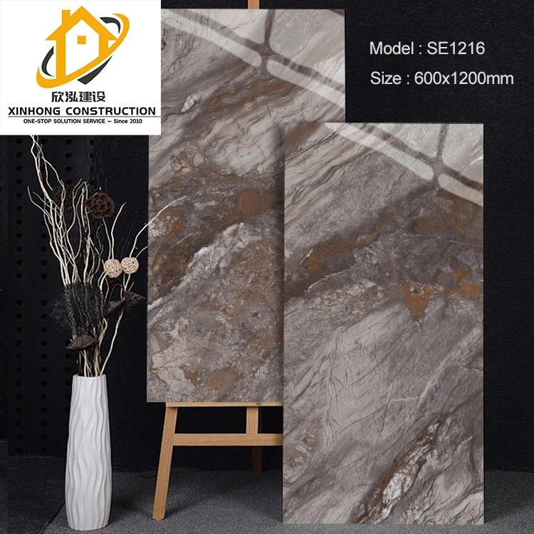 factory glazed ceramic floor marble glossy tile slab sintered stone
