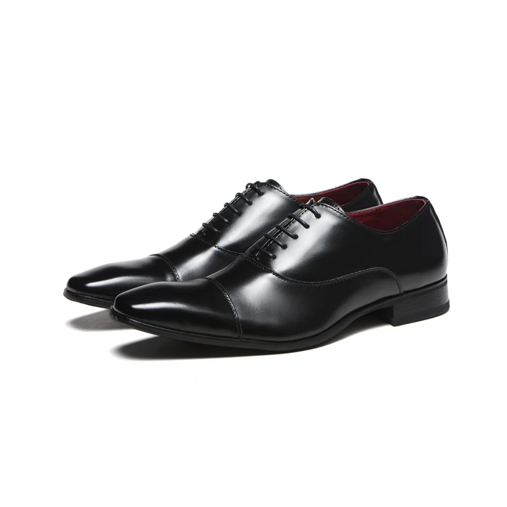 Fashion Solid Color Casual Mens Leader Shoes Wholesale Office Formal Luxury Pu Leather Shoes Men Dress