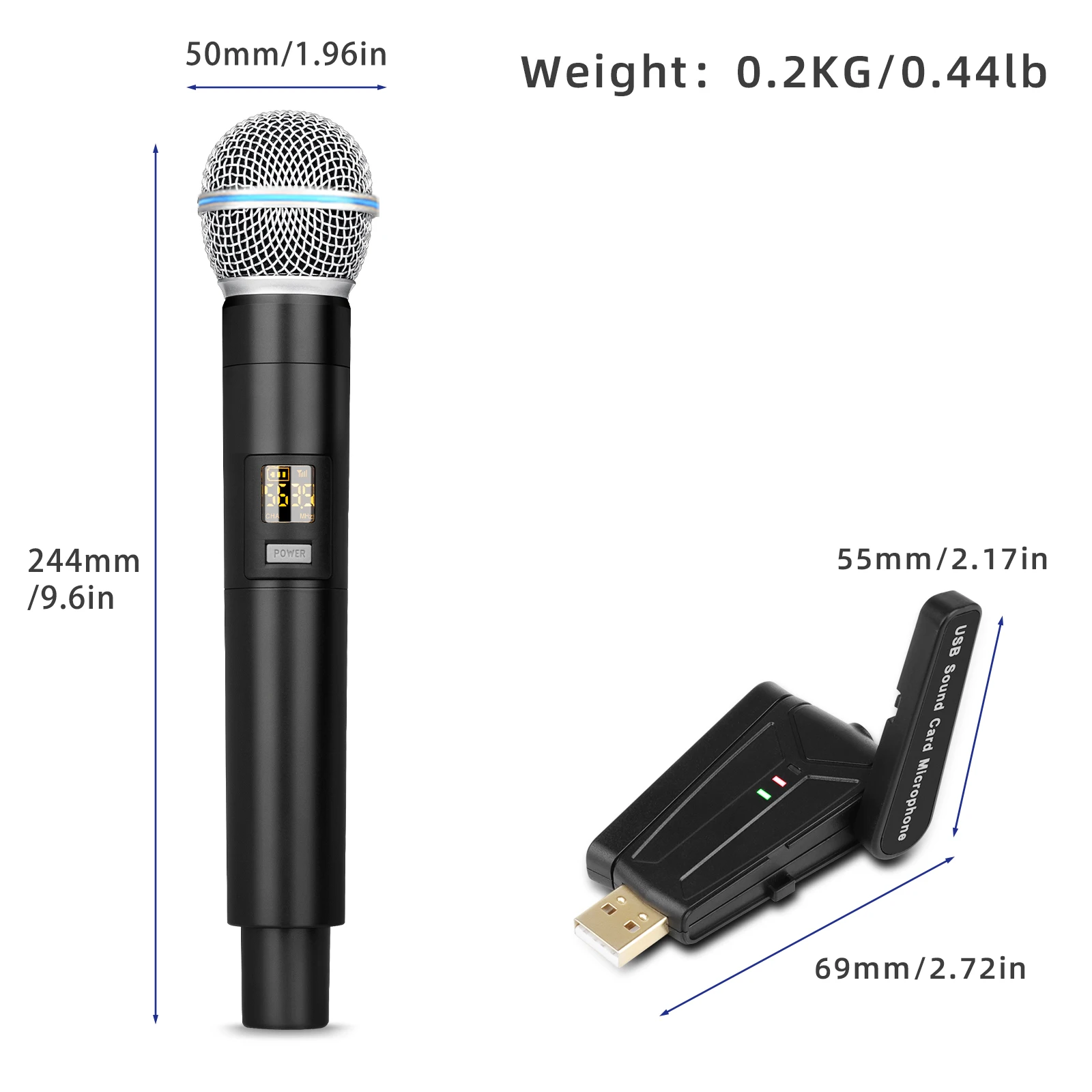 S3 Professional Handheld Microphones USB Plug and Play UHF Wireless Microphone