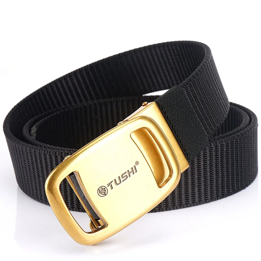 TUSHI Factory Custom New Metal Automatic  Buckle Canvas Tool waist Belt Men Outdoor Nylon Buckle Combat Tactical Belt
