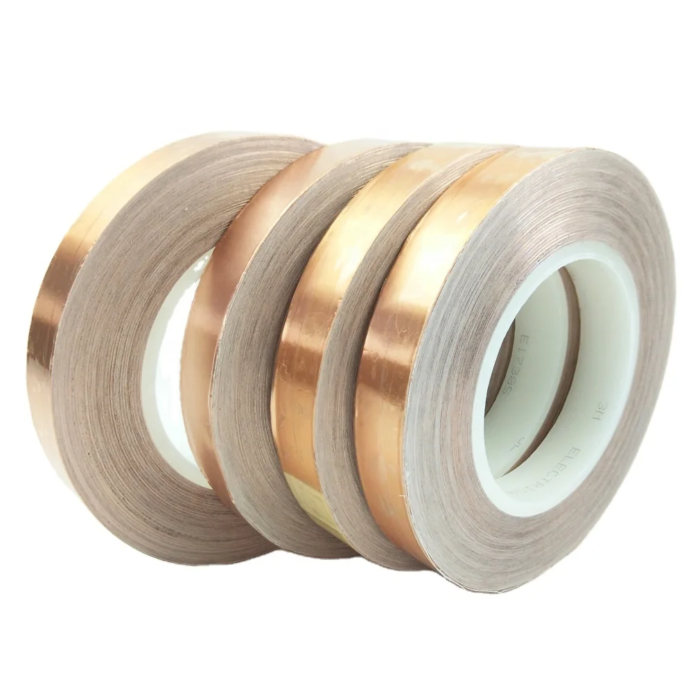 Foil EMI Shielding Tape 1181 Copper 3M with Conductive Adhesive, 0.066mm Thick Waterproof Acrylic No Printing Carton Sealing