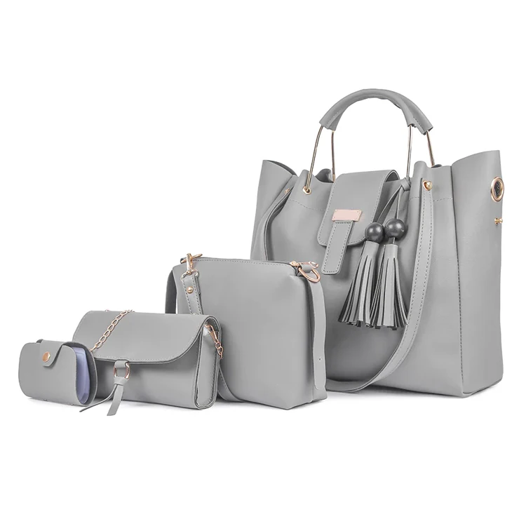 
OEM Wholesale Ladies Fashion Purses 4pcs Set Leather Handbags For Women Large Capacity Bags 