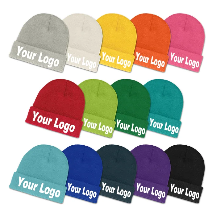 DYMF Sin Sombrero Wholesale Big Logo Man Winter Knitted Beanie Unisex Thick Ski Slouchy Beanie Hats Easy To Carry Beanies